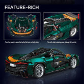 1: 8 Dark Green Beast McLaren P1 Supercar, Electric Air suspension, Electric lift tail, Electric Doors (3239 Pcs) - BAV BRICK